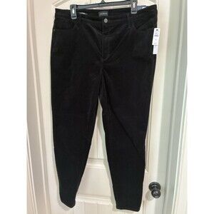 Talbots Womens Size 16 High Waist Skinny Leg Corduroy Jegging BLACK Slimming NWT